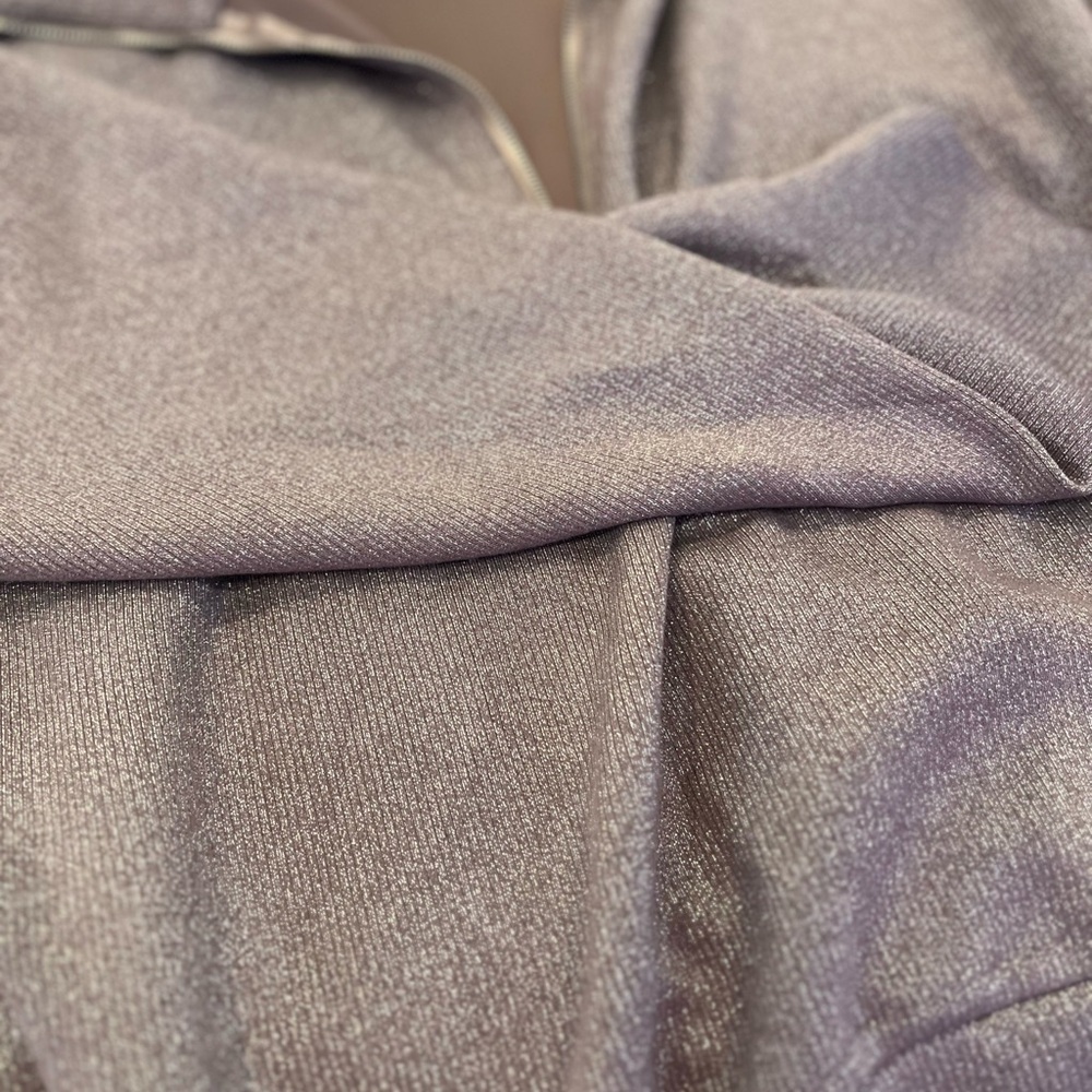 Shimmering Metallic Spanx Half Zip Pullover